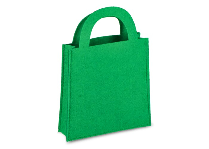 Mini sac en feutre promotionnel à anses 15×21 cm Vert 